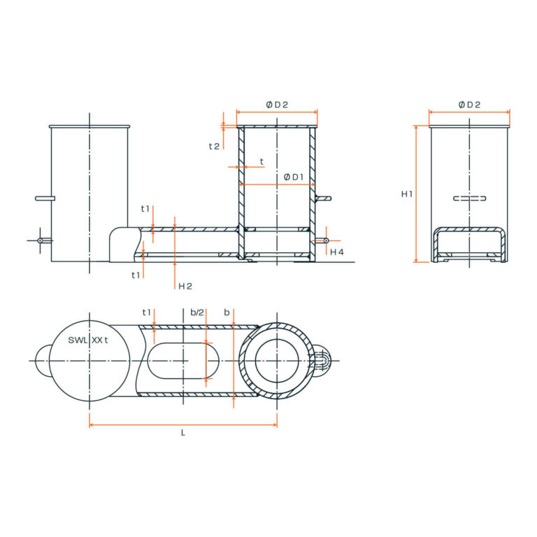 Steel Welded Bollards Type A Technical